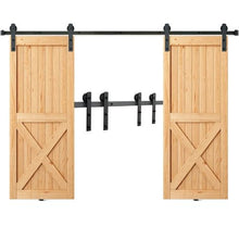 8FT Heavy Duty Double Barn Door Track Kit, 330LBS, I-Shape Rollers