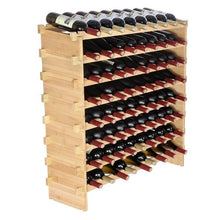 72 Bottle Wine Rack – 8-Tier Solid Bamboo Wood Storage for Kitchen & Bar – Natural Color