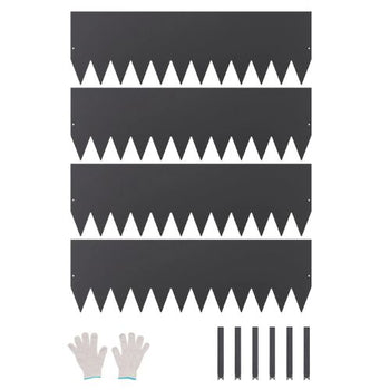 40 x 8 Inch Rust-Resistant Garden Edging Border Steel Landscape Edging ZY-40X12-4Black (Pack of 4)