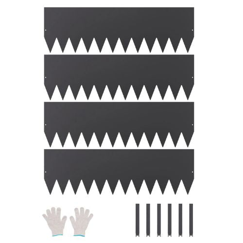 40 x 8 Inch Rust-Resistant Garden Edging Border Steel Landscape Edging ZY-40X12-4Black (Pack of 4)