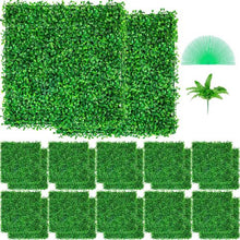 10"x10" Artificial Boxwood Panel for Decor Privacy Fence Indoor Outdoor Garden Backyard (24 pcs)
