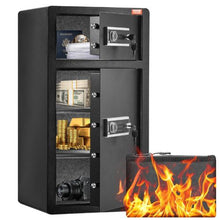7-8.2 cu.ft  Double Door Key Lock Password for Cabinet Black organize cash passports jewelry gold watches