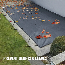 10.5x18.6 ft Rectangle Pool Safety Cover, Inground Mesh Cover with Drainage Holes, PVC Winter Safety Cover for Swimming Pools, Dark Grey