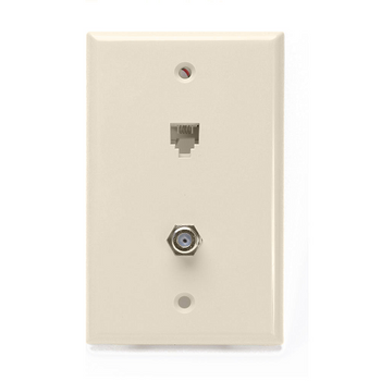 6P6C x F Standard Telephone Wall Jack Light Almond 40259-T