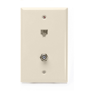 6P6C x F Standard Telephone Wall Jack Light Almond 40259-T