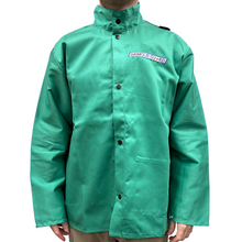 9 oz Green Flame Resistant Welding Jacket with Two Inner Pockets