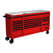 72” RS Pro Red 16 Drawer Roller Cabinet with Stainless Steel RD04072164