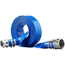 2" x 50FT PVC Lay Flat Drain Hose with Clamps – Heavy Duty, Weatherproof