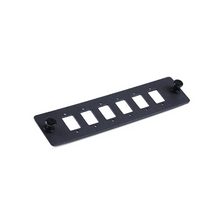 6-Port Blank Fiber Optic Adapter Panel Compatible with LC Duplex & SC Simplex Flanged Couplers FB24-1318BLK