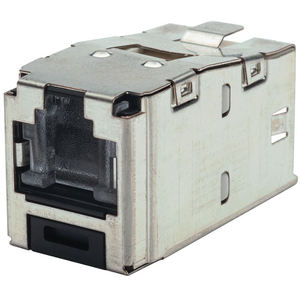 1 Port 22-26 AWG Mini-Com Cat6A Plus Shuttered Jack Module Shielded TG Style RJ45 CJSH688TGY