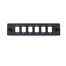 6-Port Blank Fiber Optic Adapter Panel Compatible with LC Duplex & SC Simplex Flanged Couplers FB24-1318BLK