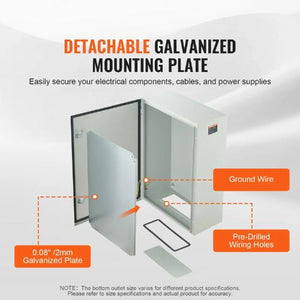 27.6 x 19.7 x 9.8 in Electrical Steel Enclosure Cold Rolled Wall Mounted Box SPT-705025