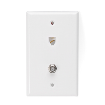 6P6C x F Standard Telephone Wall Jack White 40259-W