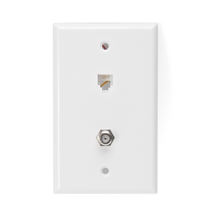 6P6C x F Standard Telephone Wall Jack White 40259-W