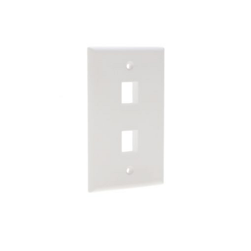 2 Port Keystone Faceplate Double White 550435 (Pack Of 200)