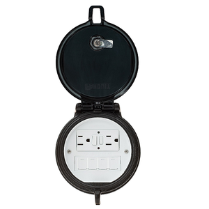 4-Inch Base Data Access w/ Black Cover GFCI Outlet DAP4BB-G0
