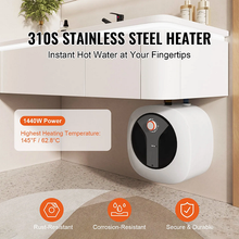 8 Gallon Compact Wall & Floor Mounted 1440W Electric Storage Water Heater D30-14VA(M,S)