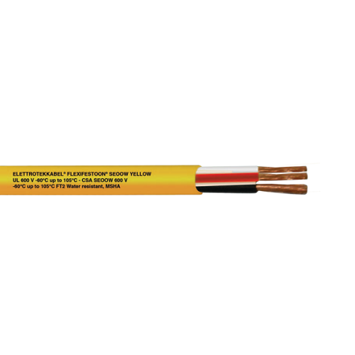 18 AWG 4C Stranded Bare Copper Unshielded Yellow TPE 600V Flexifestoon SEOOW Cable