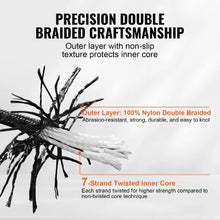 3/16" x 250FT 32 Strand Outdoor Braided Nylon Rope Black