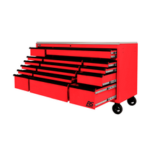 72” RS Pro Red 16 Drawer Roller Cabinet with Stainless Steel RD04072164
