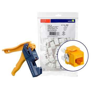 Cat 6 QUICKPORT Jacks Bulk QUICKPACK Yellow (Pack of 150) 61110-JY6