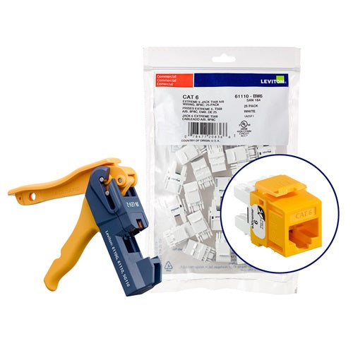 Cat 6 QUICKPORT Jacks Bulk QUICKPACK Yellow (Pack of 150) 61110-JY6