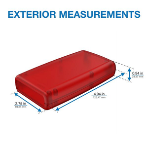 Mother Board Fixing Storage Box Trans Red ,Hand Held Enclosure With Removable End Panel H65TRRDR