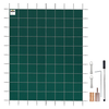14x26 ft Rectangle Pool Safety Cover, Green Mesh Solid Inground Winter Safety Cover for Swimming Pools