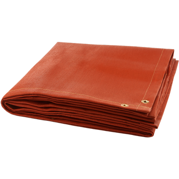 10 ft L x 12 ft W Silicone Coating 17 oz./sq.yd  Welding Blanket Red