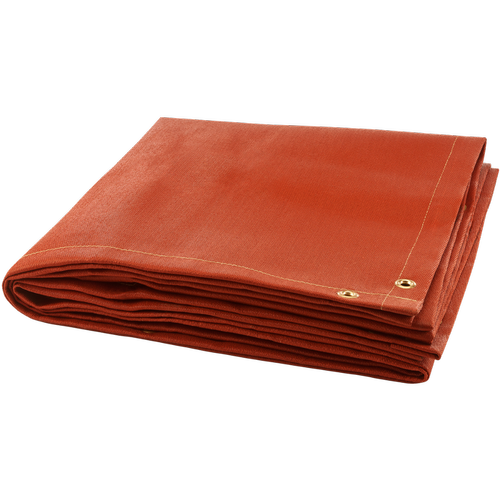 10 ft L x 12 ft W Silicone Coating 17 oz./sq.yd  Welding Blanket Red