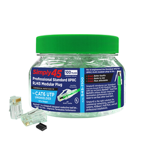 Standard Cat6 Unshielded with Bar45 RJ45 Modular Plugs Green Tint S45-1100 (100pcs/3Jar)