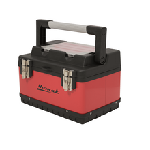 20″ Red Metal Black Plastic Hand Carry Toolbox RD00120004 (Pack of 12)