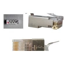 Vertical Cable Cat 6 STP RJ45 Shielded Modular Plug for Solid Cable 012-021 (Pack of 100)
