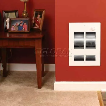 Small Home Shallow Wall Fan Forced 120V Heater 1500W Built In Double Pole Thermostat SED1012C