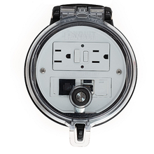 4-Inch Base Data Access GFCI Outlet CAT5e Shielded Coupler 3Amp DAP4BC-G3-4