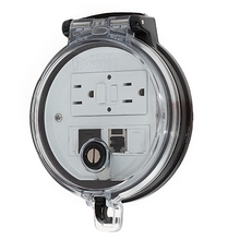 4-Inch Base Data Access GFCI Outlet CAT5e Shielded Coupler 3Amp DAP4BC-G3-4