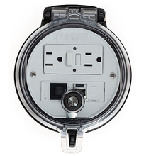 4-Inch Base Data Access GFCI Outlet CAT5e Shielded Coupler 3Amp DAP4BC-G3-4