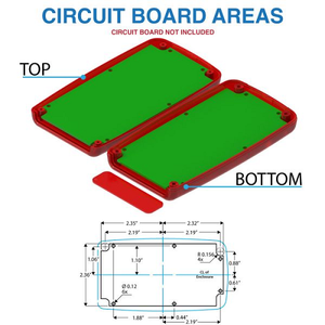 Mother Board Fixing Storage Box Trans Red ,Hand Held Enclosure With Removable End Panel H65TRRDR