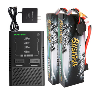 Gens Ace 5200mAh 2S1P 7.4V Bashing Series Lipo Battery Pack Hardcase 24 With Charger Combo GEA60W522S35GT2