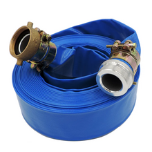 1 1/2" x 100FT Blue 6 Bar Lay Flat Discharge & Backwash Hose with Connectors