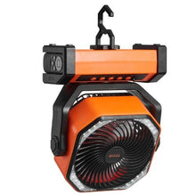 9 Inch Portable Rechargeable Fan with LED Lantern 4-Speed Adjustable, 45°/90° Automatic Swivel, Timer, USB Battery-Powered Fan