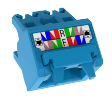 22-26 AWG Mini-Com Cat6A Up/Down 45 Angle Wire Cap Jack Module TG UTP CJUDCAPBU-C 100 Pack