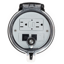 4-Inch Base Data Access GFCI Outlet CAT6 Coupler 3Amp DAP4BC-G3-6