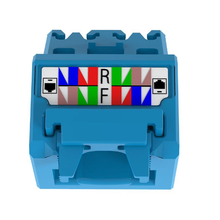 22-26 AWG Mini-Com Cat6A Up/Down 45 Angle Wire Cap Jack Module TG UTP CJUDCAPBU-X (Pack of 10)