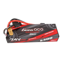 Gens Ace 5300mAh 2S1P 7.4V HardCase G-Tech Lipo Battery Pack 24# With EC3 And Deans Adapter For RC Car GEA532S60T3GT