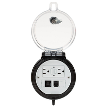 4-Inch Base Data Access GFCI Outlet CAT6 Coupler 3Amp DAP4BC-G3-6