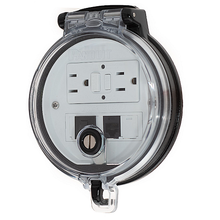 4-Inch Base Data Access GFCI Outlet CAT6 Coupler 3Amp DAP4BC-G3-6