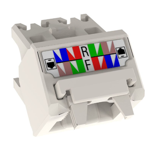22-26 AWG Mini-Com Cat6 Up/Down 45 Angle Wire Cap Jack Module TG UTP CJUDCAPIW-C