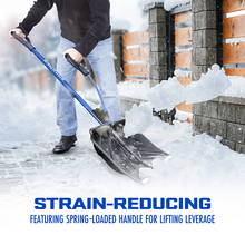 18-Inch Blade Spring-Assisted Handle for Easy Shoveling Strain-Reducing Snow Shovel