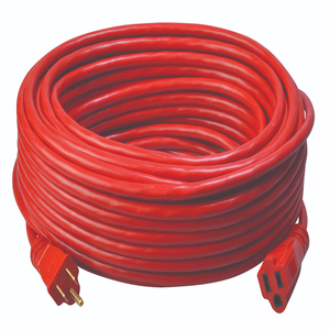 100"Ft Red Extension Cord Cable 14/3 Sjtw Standard Outdoor 2409SW8804 (Pack Of 2)